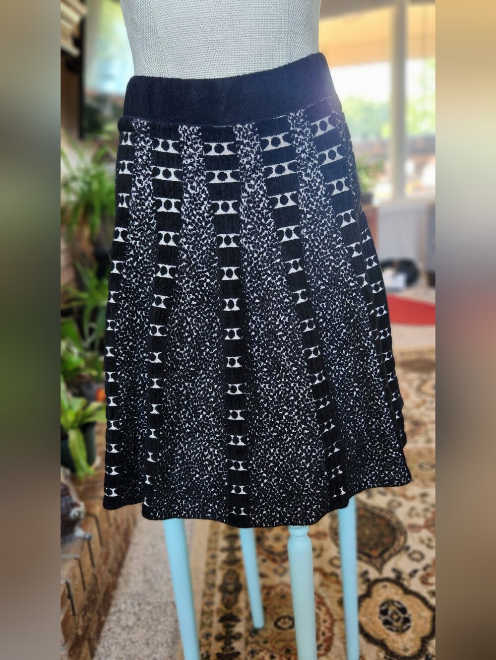 Anthropologie Moth Boho Flare Sweater Midi Skirt